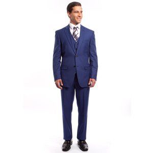 Blue Pinstripe 3pc Suit by Demantie